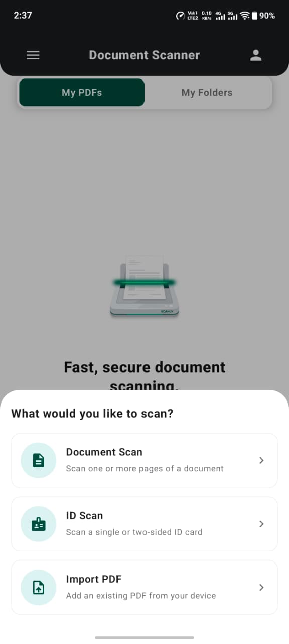 Choosing what to scan in Scanly